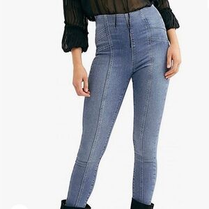 Free People Feel Alright Riptide Skinny Pull On Jean NIP Size 25. Ret $78